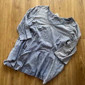 Republic 1/2 Long Sleeve Scoop Neck Blouse Blue Women’s Size XL